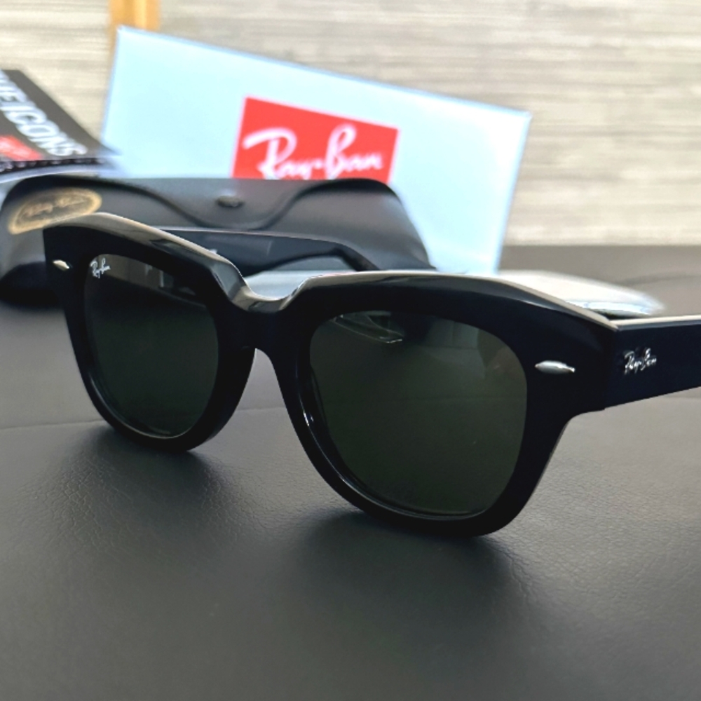 LIKE NEW RayBan State Street RB2186 Black Ray ban sunglasses - Picture 4 of 16